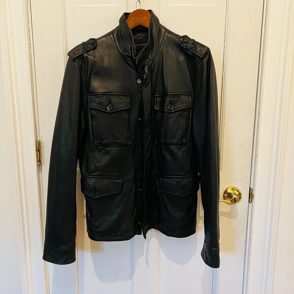 Banana Republic Authentic Leather Moto Motorcycle Jacket Size M - Picture 1 of 16